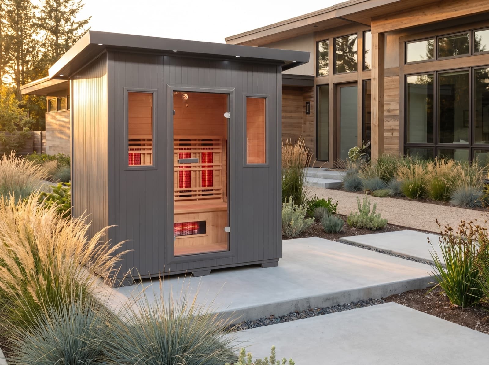 Pacific 4-Person Modern Outdoor Infrared Sauna