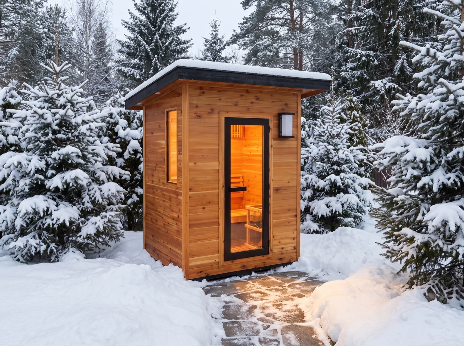Seneca 3-Person Contemporary Outdoor Sauna With Harvia Heater