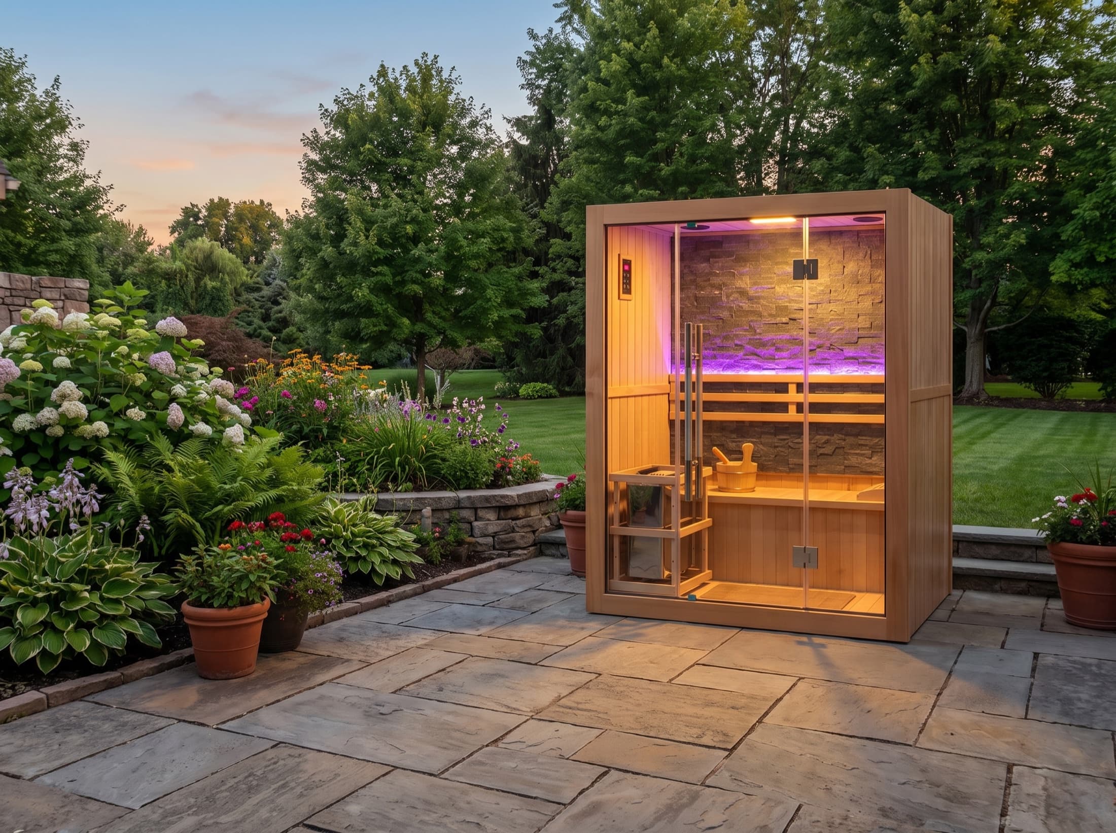 Westlake 3-Person Luxury Indoor Traditional Sauna with 6kW Harvia Heater