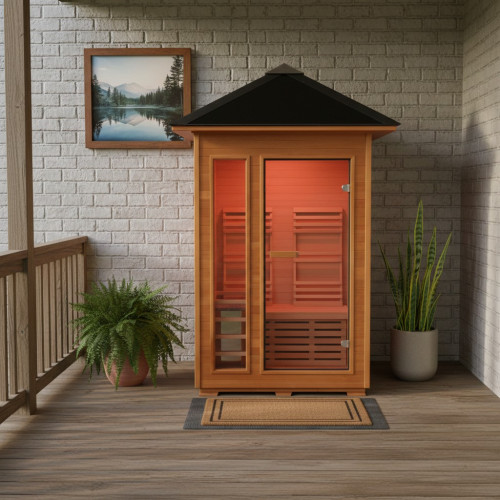 Bristow 2-Person Outdoor Wet/Dry Traditional Sauna with Harvia Heater