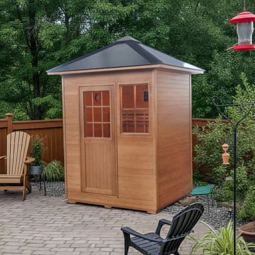 Freeport 3-Person Outdoor Traditional Wet/Dry Sauna with Harvia Heater