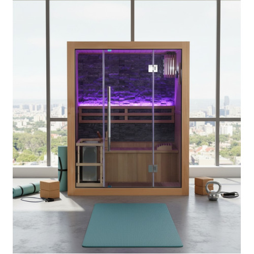 Westlake 3-Person Luxury Indoor Traditional Sauna with 6kW Harvia Heater