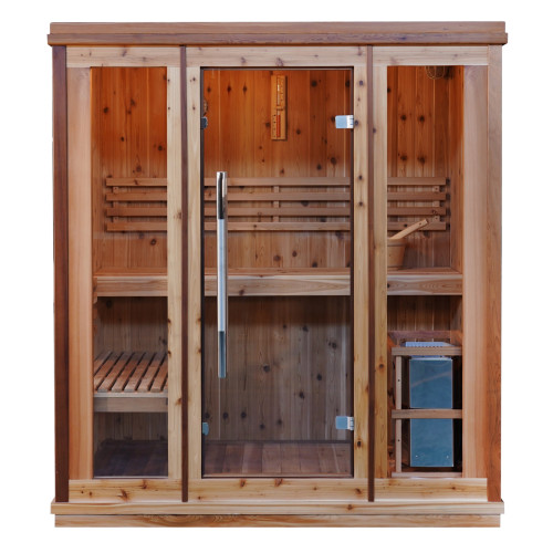 3 Person Indoor Traditional Sauna Double Bench