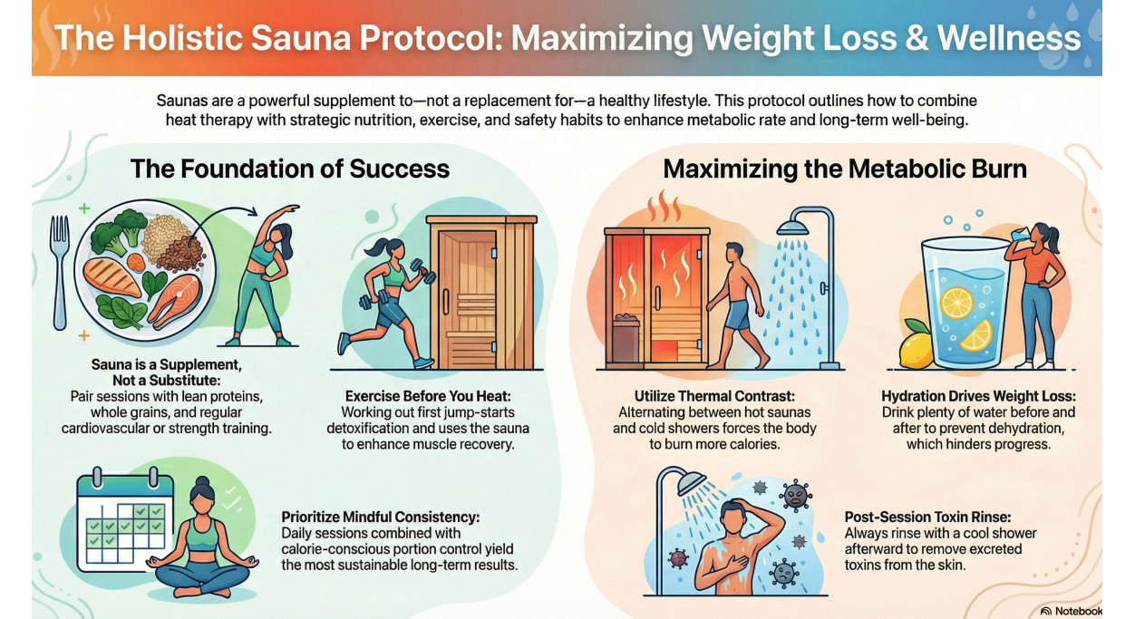 Combining sauna sessions with exercise and diet for optimal results